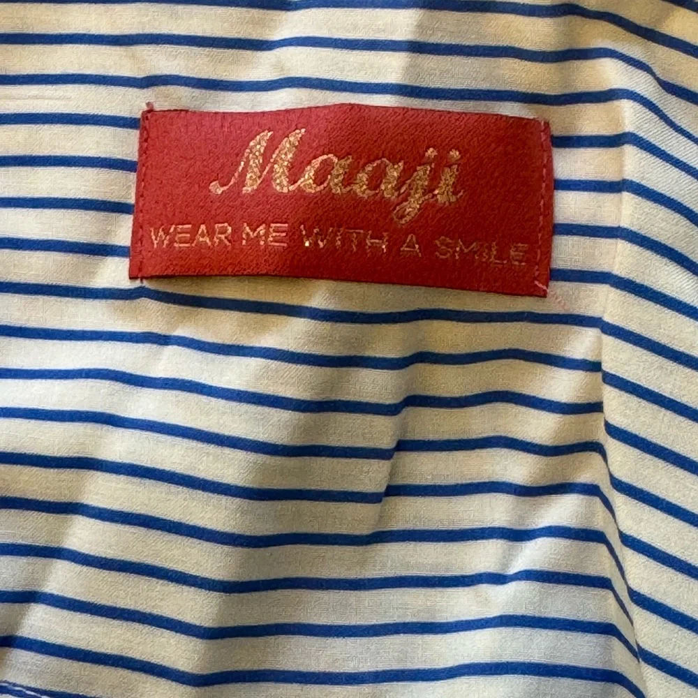 EUC Maaji Striped Women's Blue Harbour Island Long Sleeve Shirt Cover Up Blue L